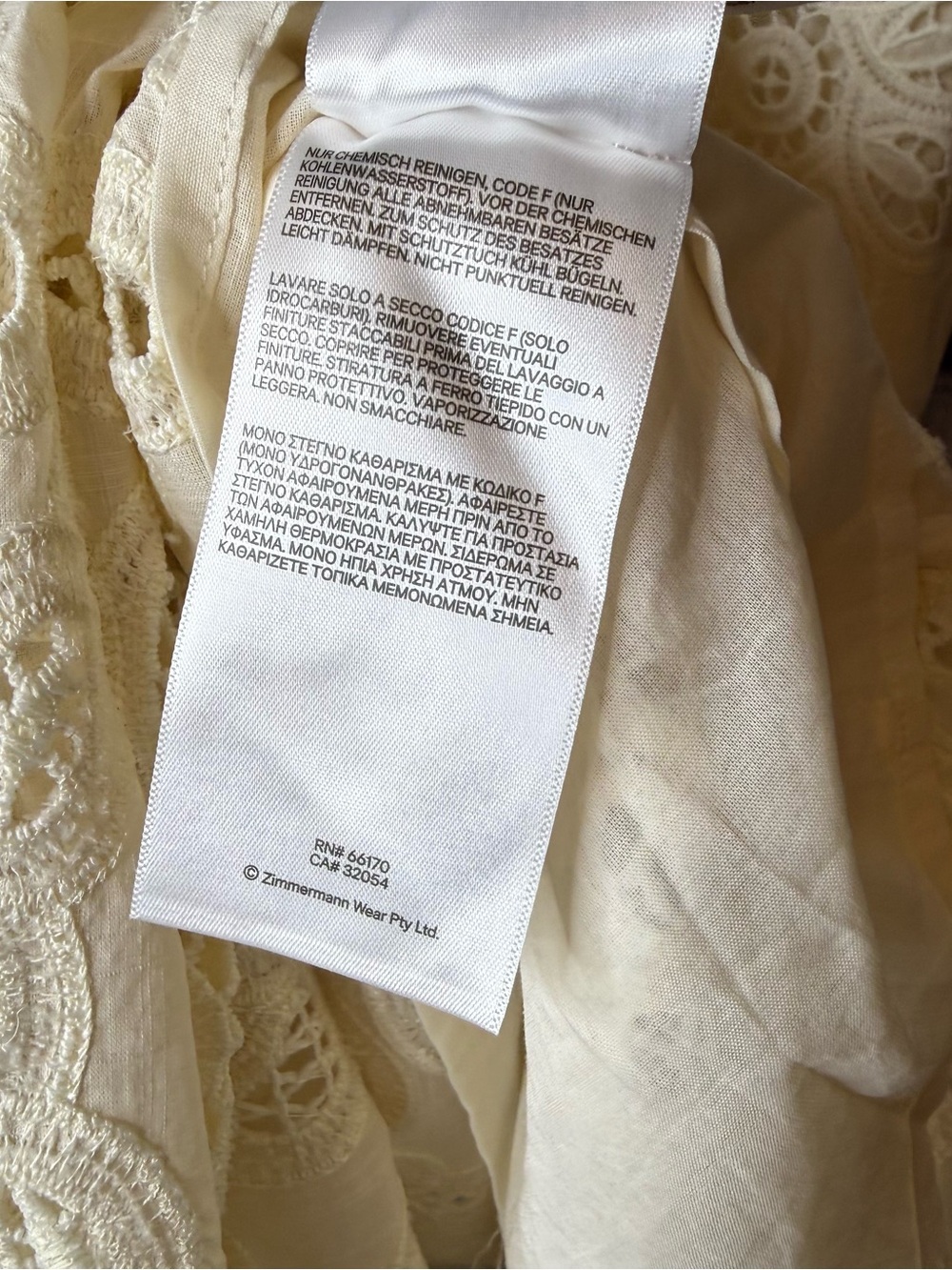 NWT Zimmermann Rhiannon Embroidered Ivory Linen Midi Dress Size 1 US 6 - Picture 8 of 12